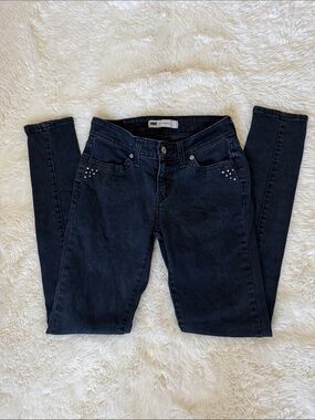 Levi's Black Skinny Jeans with Front and Back Stud Accents